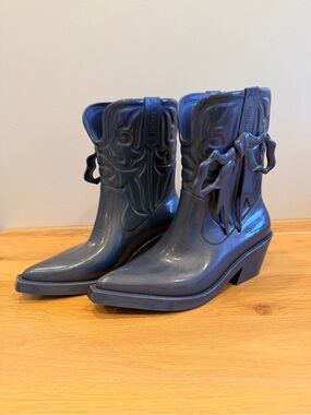 Melissa Navy Texas Jelly Cowboy Boots